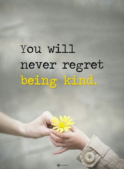 ‘You will never regret being kind.’ #quotes #quote #kindneS Bu Jo, God Speaks, Kind Person, Enough Said, To Be Kind, Thoughts And Feelings, Motivational Quote, Pin It, Be Kind