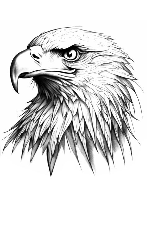 Head Drawing Front View, Eagle Wings Drawing, Eagle Head Drawing, Falcon Drawing, Eagle Sketch, Eagle Head Tattoo, Bald Eagle Tattoos, Animal Sleeve Tattoo, Wood Burning Patterns Stencil