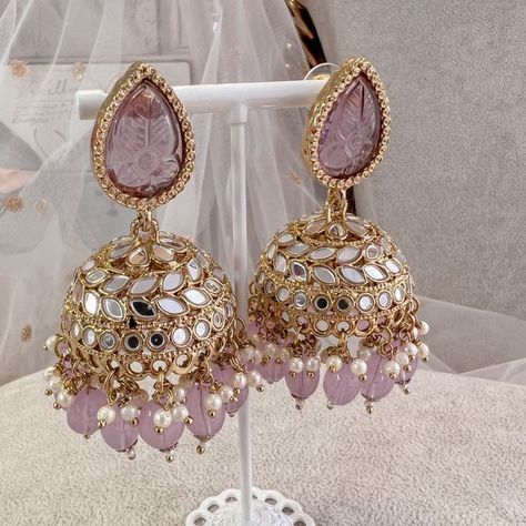 What Jhumka, Earrings For Lehenga, Desi Jewellery, Stylish Jewelry Accessories, Desi Jewelry, Trending Earrings, Jhumka Designs, Indian Wedding Jewelry Sets, Fancy Jewelry Necklace