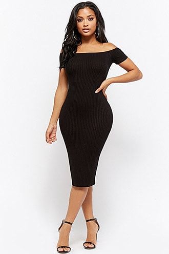 Ribbed Off-the-Shoulder Bodycon Dress Female Model Poses With Dress, Pose For Dress Outfit, Off The Shoulder Bodycon Dress, Elegant Poses For Women Standing, Poses Dress Photo Ideas, Standing Poses Dress, Dress Poses Photo Ideas, Bodycon Dress Poses, Female Dresses Fashion