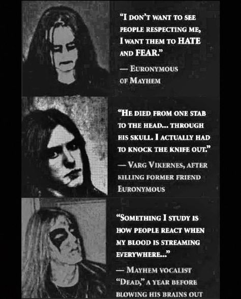 Metal Humor, Mayhem Black Metal, Pelle Ohlin, Mayhem Band, Lords Of Chaos, Metal Meme, Norwegian Black Metal, Chaos Lord, Black Metal Art