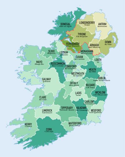 map of ireland Counties Of Ireland, Ireland Aesthetic, Map Of Ireland, Irish Genealogy, Ireland Map, County Wicklow, Southern Ireland, Armagh, Ireland Travel Guide