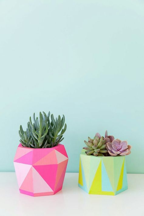 Eclectic Diy, Painted Plant Pots, Painted Pots Diy, Succulent Garden Diy, Pot Painting, Painted Flower Pots, Diy Pots, Modern Eclectic, Diy Simple