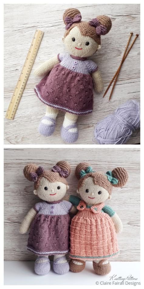 Amigurumi Cuddly Yarn Doll Knitting Patterns - Knitting Pattern Knit Baby Doll, Knitting Patterns Free Dog, Knitting Dolls Free Patterns, Knitted Dolls Free, Knitted Toys Free, Doll Knitting Patterns, Cuddly Doll, Knitting Toy, Hand Knit Doll