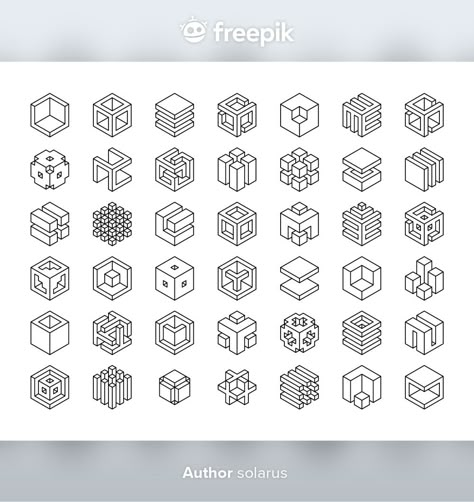 Cube Ideas Design, Geometric Box Design, Cube Box Design, Cube Logo Design Ideas, Sketch Cube, Cube Design Art, Cube Logo Design, 3d Cube Design, Cube Artwork