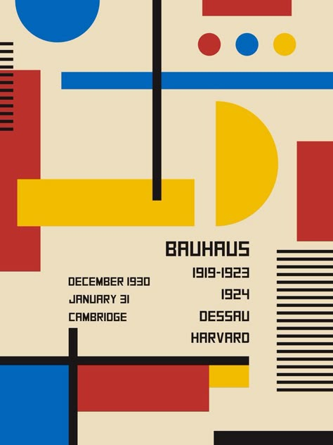 Bauhaus Illustration, Bauhaus Design Poster, Bauhaus Typography, Bauhaus Graphic Design, Bauhaus Poster Design, Modernism Design, Bauhaus Posters, Cv Inspiration, Bauhaus Print