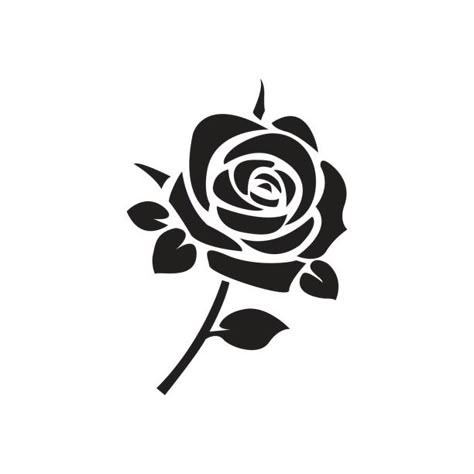 Black Rose Drawing, Rose Silhouette Tattoo, Rose Vector Design, Black Rose Painting, Simple Rose Design, Rosé Cartoon, Rose Drawing Simple, Rosas Vector, Desain Merek