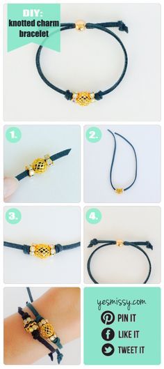 Charm Bracelet Tutorial, Hantverk Diy, Suede Bracelet, Diy Armband, Diy Bracelets Easy, Bracelet Knots, Bracelets Diy, Homemade Jewelry, Beaded Bracelets Diy