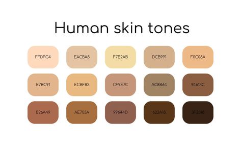 Skin Tone Codes, Skin Tones Palette, Skin Tone Chart, Inspirational Reminders, Skin Color Chart, Skin Palette, Human Skin Color, Quote About Love, Hex Color Palette