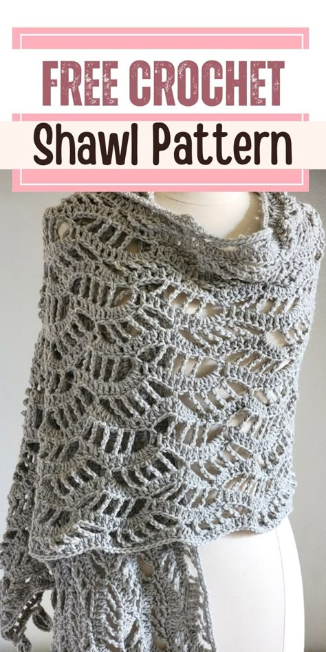 This crochet shawl free pattern is designed using worsted weight yarn and a lacy stitch. It is a simple wrap pattern that can be made in 2 days. Shawl crochet pattern| Crochet Sweater Shawl Pattern Free, Yarn Weight 1 Crochet Patterns, Super Fine Yarn Crochet Pattern Shawl, Triangle Crochet Shawl Pattern Free, Yarninspirations Free Crochet Patterns, One Skein Crochet Shawl, Fingering Weight Crochet Patterns, Free Crochet Shawl Pattern, Boho Crochet Shawl Pattern Free