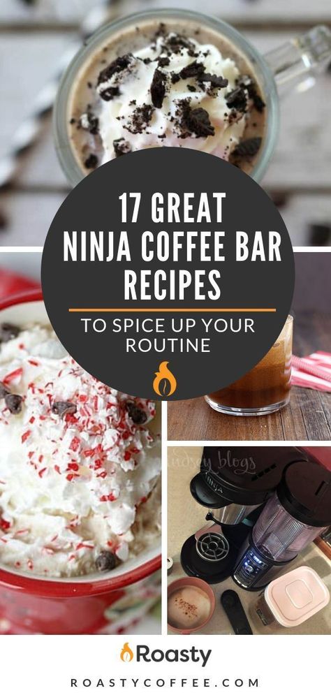 From the more classic mocha latte to peppermint mochas that give you those holiday feels, check out our list of 17 great Ninja Coffee Bar recipes to spice up your routine. Happy caffeinating! #roastycoffee #ninjacoffeebar #coffeemaker #homemadecoffee #coffeerecipes #coffeeathome #coffeedrinks Ninja Specialty Coffee Recipes, Ninja Dual Brew Coffee Recipes, Ninja Luxe Cafe Recipes, Ninja Dualbrew Pro Coffee Recipes, Ninja Specialty Coffee Maker Recipes, Ninja Dual Brew Pro Recipes, Ninja Coffee Maker Recipes, Coffee Bar Recipes, Coffee Maker Recipes