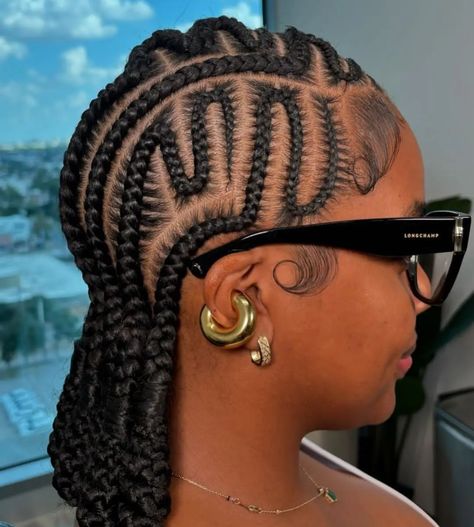 Braids With Designs, Trending Braids, Braiding Patterns, Cornrows Natural Hair, Cornrows Braids For Black Women, Short Box Braids Hairstyles, Braided Hairstyles For Black Women Cornrows, Big Box Braids Hairstyles, Beautiful Black Hair