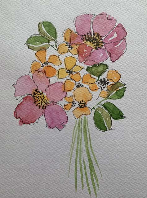 Watercolor Journal Ideas, Christmas Watercolor Art, Doodling Ideas, Painted Wall Art, Watercolor Flowers Tutorial, Fun Watercolor, Art Time, Watercolor Paintings For Beginners, Cards Watercolor