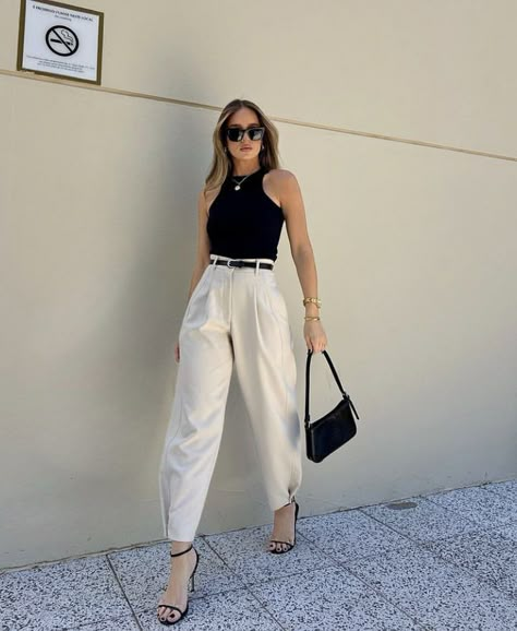 School Vibes, Casual Day Outfits, Elegante Casual, Classy Work Outfits, Stylish Work Outfits, Summer Lovin, Pantalon Large, Looks Chic, Summer Fashion Outfits