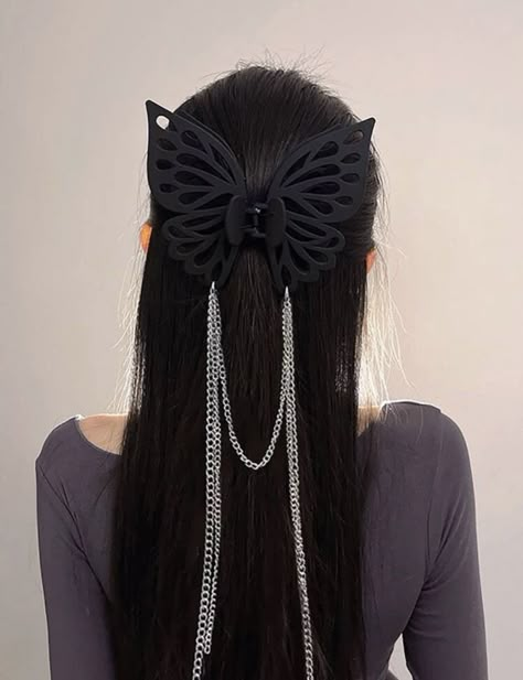 My Astethic, Hair Tool Set, Black Hair Accessories, Decor Butterfly, Medium Layered Haircuts, Layered Haircuts For Medium Hair, Short Hair Lengths, Chain Decor, Hair Braid Videos