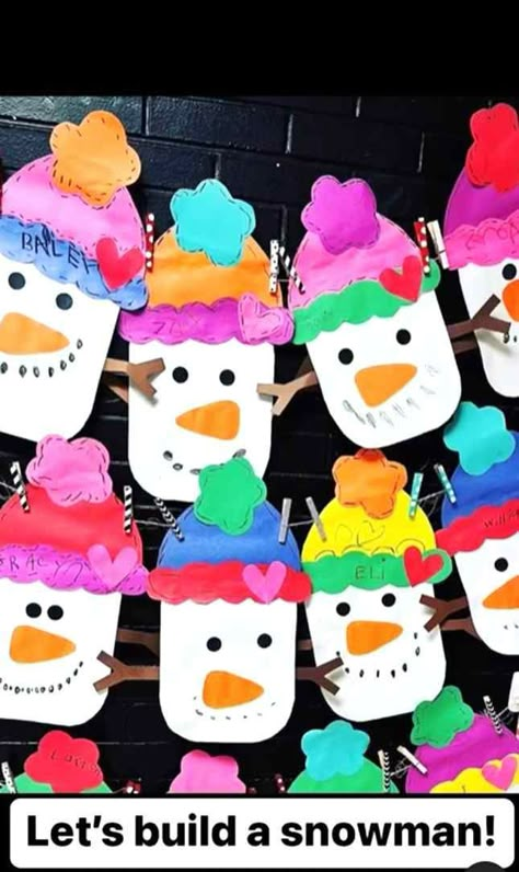 Transform crafting time into a winter wonder with these Snowman Build a Head activity. Using simple materials, watch your little ones create adorable snowman faces, enhancing creativity and fine motor skills. Christmas Art Kindergarten Winter Craft, Snowy Preschool Activities, Christmas Project For Preschool, December Art Projects For Kindergarten, New Year’s Arts And Crafts For Kids, Easy Preschool Holiday Crafts, Jan Brett Art Projects For Kids, Kindergarten Snowflake Crafts, Elementary Christmas Crafts For Kids