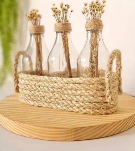 Boho Crafts Diy, Diy Boho Decor, Glass Painting Designs, Jute Crafts, Diy Dollar Tree Decor, Rope Crafts Diy, Dollar Tree Decor, Kids Outdoor, Rope Crafts