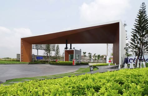 Casa Premium Rama 2,© Spaceshift Studio Entrance Gates Design Architecture, Gate Design Modern Entrance Architecture, Gated Community Entrance, Condominium Entrance, Entrance Gate Design, Entrance Portal, Residential Entrance, Entrance Signage, Entrance Arch