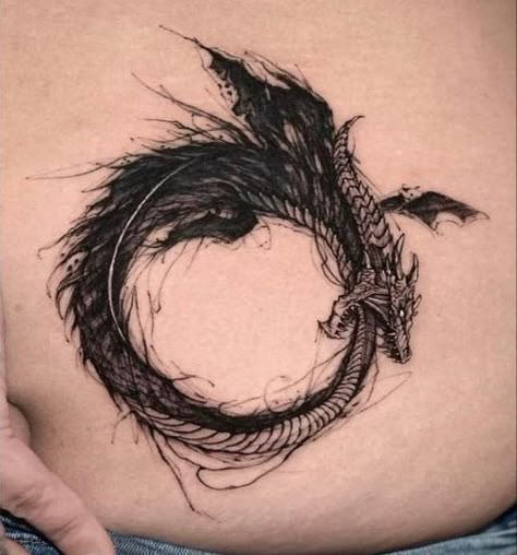 Ouroboros Dragon Tattoo, Medevil Tattoo Designs, Ouroboros Tattoo Design, Ouroboros Tattoos, Dragon Ouroboros, Jormungandr Tattoo, Aura Tattoos, Dragon Tattoo Arm, Arm Tattoos Drawing