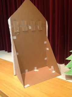 how to make free standing props with cardboard                                                                                                                                                                                 More Destination Imagination, Play Props, Theatre Props, Stone Soup, Stage Props, Christmas Program, Christmas Village Houses, Christmas Play, Candy Land Theme