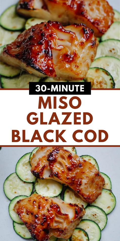 Elevate your dinner game with Miso Glazed Black Cod - a Nobu Copycat recipe! It's a restaurant-quality dish that's sure to impress. Cod Bowl, Miso Black Cod Recipe, Miso Cod Recipe, Cod Miso, Sablefish Recipes, Black Cod Recipe, Miso Glazed Cod, Miso Cod, Ramen Miso