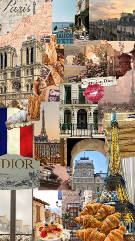 Paris Vision Board Wallpaper, Paris France Aesthetic Wallpaper, French Things Aesthetic, France Collage Aesthetic, Wallpaper Backgrounds Paris, Paris Collage Wallpaper, France Wallpaper Aesthetic, France Aesthetic Wallpaper, Summer In Paris Aesthetic