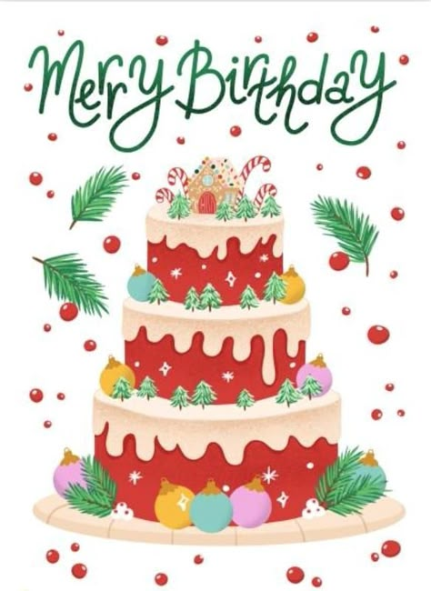 Christmas Birthday Card, Born On Christmas Day, Merry Birthday, Christmas Birthday Cards, Birthday Bar, Happy December, Happy Birthday Wishes Cards, Birthday Badge, December Birthday