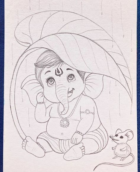 Ganpati Bappa 😍💞 . Follow 👉@rishikasharmaarts . #ganpatibappamorya #ganpati #ganeshchaturthi #ganpatidecoration #cuteganeshji #drawing #painting #art #easy #artistsoninstagram #viral #trending #reels #radhekrishna Drawing Of Ganpati Bappa, Ganpati Sketch Pencil, Ganpati Drawing Sketch, Ganpati Bappa Sketch Pencil, Cute Ganesha Drawing, Ganpati Drawing Easy, Ganpati Bappa Sketch, Ganpati Bappa Drawing, God Sketch