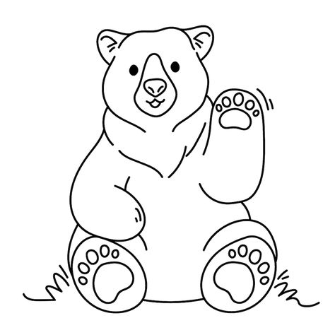 Bear Outline, Animal Outline, Dramatic Play Preschool, Bear Drawing, Outline Illustration, Bear Coloring Pages, Bear Tattoo, Easy Coloring Pages, Animal Coloring Books