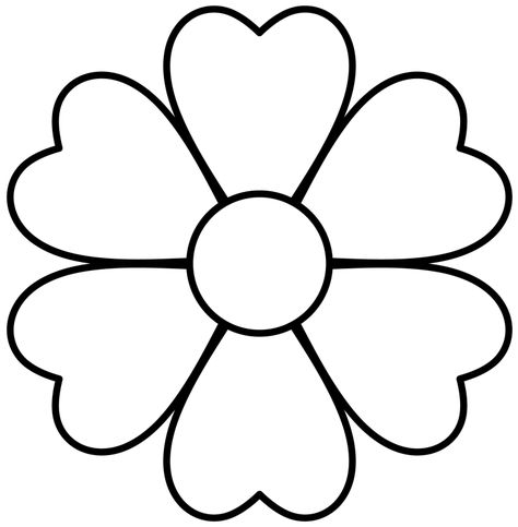 Flower Templates Printable, Flower Pattern Drawing, Flower Outline, Hand Embroidery Patterns Flowers, Border Embroidery Designs, Paper Flower Template, Hand Embroidery Design Patterns, Flower Coloring Pages, Flower Template