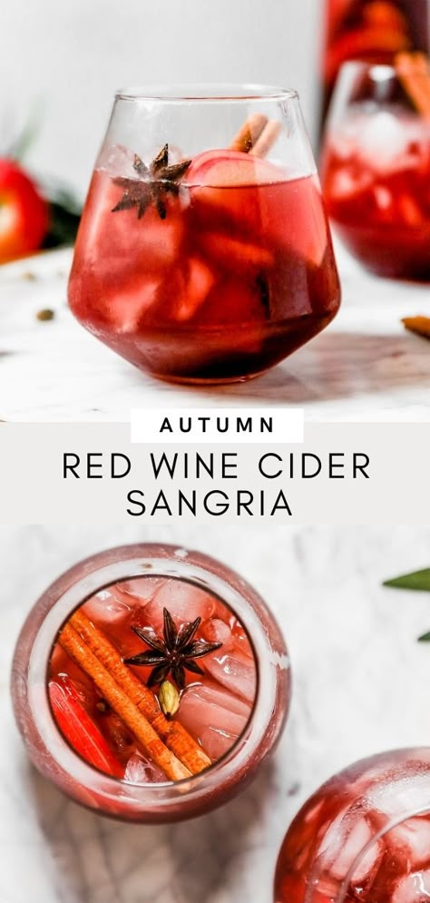 Wine Recipes Drink, Red Wine Drinks, Red Wine Cocktails, Fall Sangria Recipes, Red Sangria Recipes, Wine Cocktail Recipes, Red Wine Sangria, Apple Sangria, Apple Cider Sangria