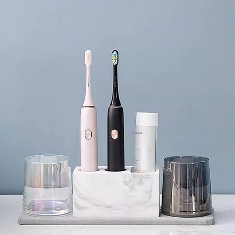 Amazon.com: Diatomite Electric Toothbrush Holders for Bathrooms, Fast Dry Stone Drying Tray Toothpaste Holders, Instant Dry Sink Organizer Water Absorbing Bathroom Accessories Countertop Storage : Home & Kitchen Bathroom Decor Toothbrush, Sonicare Toothbrush Storage, Toothpaste Holder Ideas, Hide Electric Toothbrush On Counter, How To Store Electric Toothbrush, Electric Toothbrush Holder Ideas, Toothbrush Holder Aesthetic, Electric Toothbrush Aesthetic, Electric Toothbrush Storage Hidden