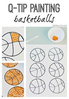 Q-Tip Painting Basketballs: FREE printable outline Summer Sports Crafts, Sport Crafts, Kids Sports Crafts, Basketball Crafts, Printable Outline, Sports Theme Classroom, Q Tip Painting, Summer Preschool, Sport Craft