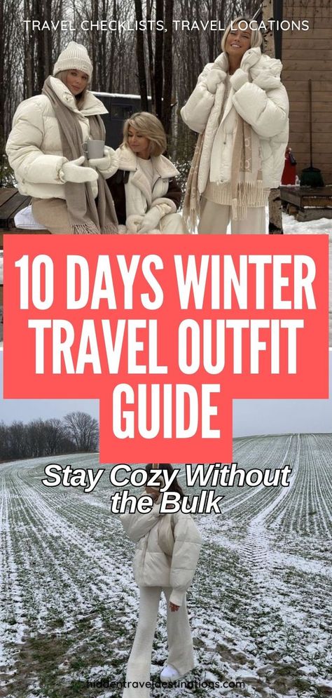 Stay cozy and chic with the 10 days winter travel outfit guide, designed for comfort and style on your European getaway. From scenic city walks to cozy romantic date nights, these outfits are the perfect blend of warmth and fashion, offering the ideal look for your winter travel aesthetic. Travel Aesthetic Winter, Europe Travel Aesthetic, Places To Visit In Barcelona, Winter Packing List, Comfy Travel, Winter Travel Outfit, Outfit For Travel, Travel Size Perfume, Winter Packing