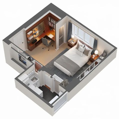 Studio Home Layout, Unique Apartment Floor Plans, Tiny Japanese Apartment Floor Plans, Two Room Apartment Layout, Dividing Studio Apartment, Studio Layout Ideas Floor Plans, Small Apartment Floor Plans Studio Apt, Studio Plans Layout, Tiny Studio Apartment Layout Floor Plans