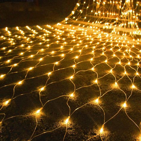 WATERGLIDE Outdoor Christmas Net Lights, 12FT x 5FT 360 LED Fairy String Light with 8 Lighting Modes, Connectable Light for Garden Tree Bushes, Holiday Wedding Party Decorations, Warm White - Amazon.com Net Lights Outdoor, Halloween Outdoors, Christmas Net Lights, Wedding Ideas 2024, Fairy Lights Garden, Patio Windows, Outdoor Christmas Planters, Mesh Lighting, Hope Christmas