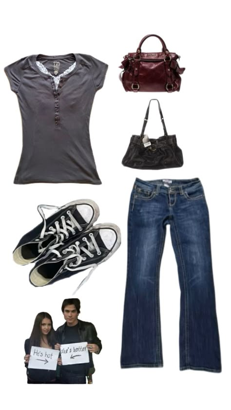 Elena Gilbert Outfit The Vampire Diaries Outfits Ideas, Elena Inspired Outfits, Elana Vampire Diaries Outfit, Tvd Outfits Elena Gilbert, Guts Inspired Outfit, Vampire Diaries Aesthetic Outfits, Elena Gilbert Outfits Season 1, Tvd Outfit Ideas, Elena Gilbert Inspired Outfits