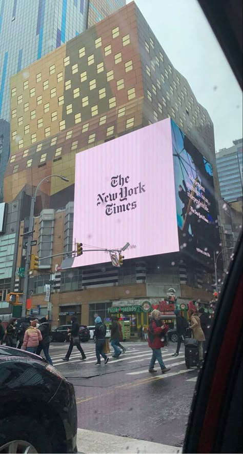 New York Billboards Times Square, New York Manifestation Board, New York Times Square Aesthetic, Billboard Picture, Billboard New York, Times Square Billboards, Hoco Poster Ideas, Ny Times Square, Nyc Mood Board