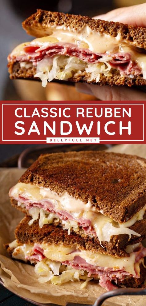 Classic Reuben Sandwich, Reuben Sandwich Recipe, Reuben Sandwich Classic, Corned Beef Sandwich, Roast Beef Sandwich, Sandwhich Recipes, Best Sandwich Recipes, Corned Beef Recipes, Gourmet Sandwiches