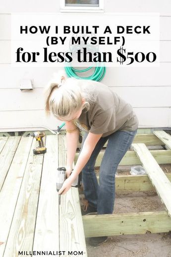 Diy Deck On A Budget, Diy Wood Platform Deck, How To Build A Deck Over Concrete Patio, Diy Deck Ideas On A Budget Mobile Home, Small Deck Plans, Easy Deck Ideas On A Budget, Diy Decking On A Budget, Small Wooden Deck Ideas, Temporary Deck For Renters