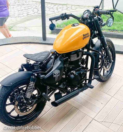 Royal Enfield Custom Bobbers, Royal Enfield Classic 350cc Modified, Royal Enfield Meteor 350 Modified, Thunderbird 350 Modified, Meteor 350 Modified, Re Classic 350, Bikes Modified, Royal Enfield Bobber, Royal Enfield Thunderbird 350