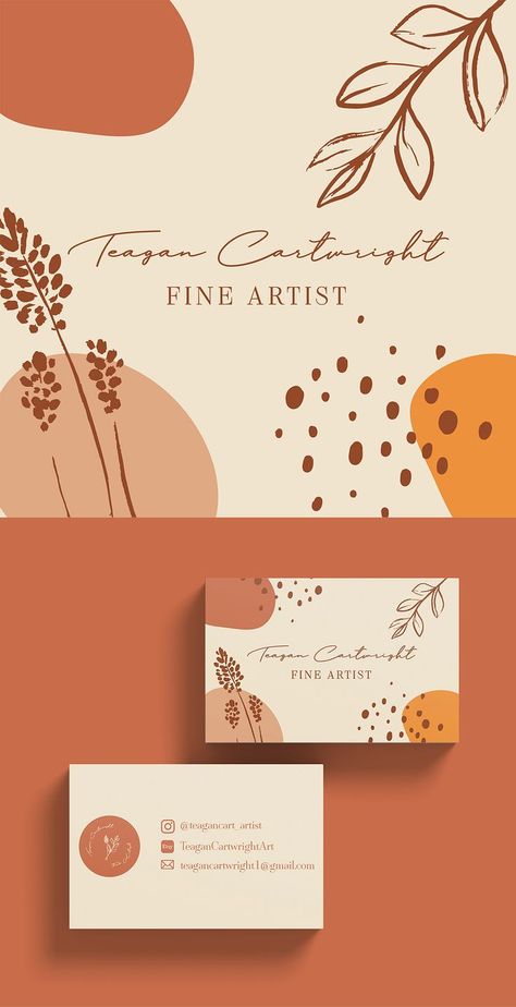 Business Card Ideas Artist, Craft Business Cards Ideas Design, Visiting Card For Artist, Inspiring Logo Design, Fine Art Logo Design, Logo Ideas For Art Business, Watercolour Logo Design, Artist Visiting Card Design, Art Business Cards Creative