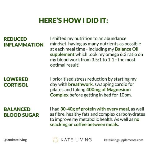 Ever wondered how to turn back the clock on your health? ✨ A few years ago, I was living in a whirlwind of chronic stress. My demanding corporate job, intense cardio workouts, and poor eating habits left me feeling drained and unhealthy. My hormones were out of balance, my energy was low, and I struggled with various symptoms. Recognising that this lifestyle was unsustainable, I decided it was time for a change. By focusing on three key areas: 1️⃣ Reducing inflammation 2️⃣ Regulating c... Regulate Hormones, Change Habits, Healthy Vibes, Intense Cardio Workout, Medical Tips, Girly Tips, Hormonal Health, Corporate Job, How To Regulate Hormones