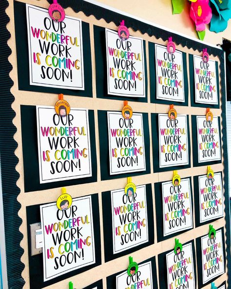 Student Work Wall, Student Work Bulletin Board, Wonderland Classroom, Classroom Mailboxes, Kindergarten Bulletin Boards, Elementary Classroom Themes, Kindergarten Classroom Decor, Classroom Tour, Prek Classroom