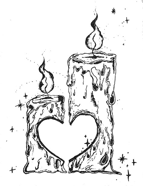 Candles Drawing Art, Burning Candle Drawing, Melting Candle Drawing, Candle Drawing Art, Candle Art Drawing, Sparkle Drawing, Spiderman Comic Art, Candles Art, Candle Drawing