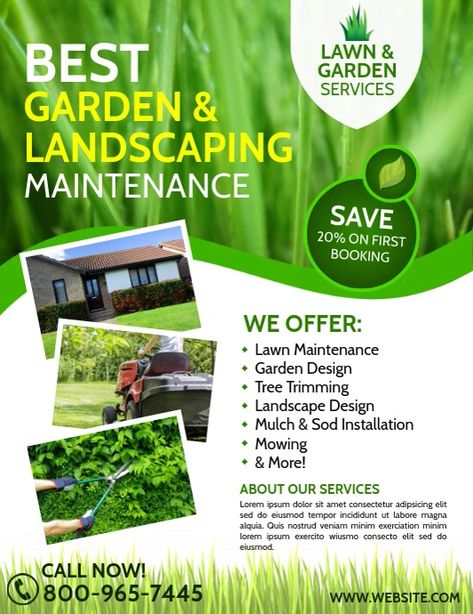 lawn care services, lawn care ad business flyer, lawn and garden flyer, mowing lawn flyers, lawn company ads, lawn and landscape templates, grass care flyers Lawn Care Services, Garden Services Business, Garden Services Logo, Gardening Flyer, Landscape Flyer, Lawn Care Flyers, Sod Grass, Mowing Lawn, Gardening Business