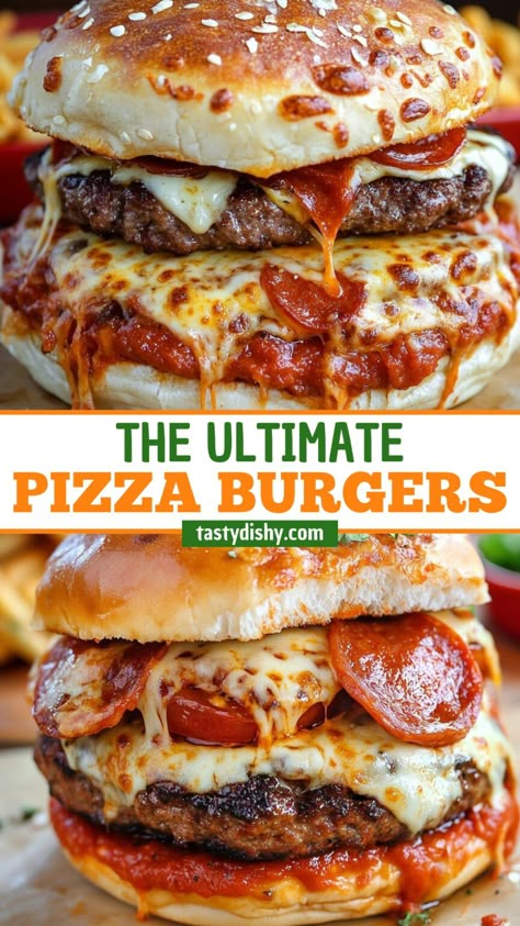 Recipes Archives - Delicious Recipes - Easy Cooking Ideas and Tasty Dishes Pizza Type Recipes, Pizza Burgers Recipe, Easy Cooking Ideas, Juicy Burgers, Pizza Burger, Pizza Burgers, Homemade Hamburgers, Pizza Ingredients, Beef Casserole Recipes