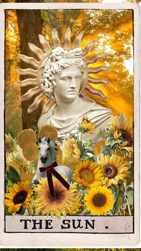 sun card collage #tarot Tarot Card Collage, Card Collage, The Sun Tarot Card, The Sun Tarot, Tarot Art, Tarot Card, Tarot Cards, Sun, Collage