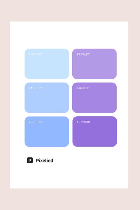 This blue and purple combo pastel palette features sky blue, soft periwinkle, light ice blue, lavender blush, orchid purple, and deep violet. It creates a soothing and dreamy atmosphere, perfect for delicate and whimsical designs. Light Blue And Purple Color Palette, Blue And Purple Palette, Blue Purple Color Palette, Blue And Purple Color Palette, Violet Color Palette, Color Scheme Generator, Color Generator, Purple Color Palette, Calming Aesthetic