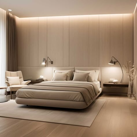 Bed Wall Panel, Bedroom Panel Wall Ideas, Back Of Bed Wall Decor Master Bedrooms, Bedroom Elegant Modern, Masters Bedroom Modern Minimalist, Wood Wall Design Ideas Bedrooms, Panel On Wall, Pvc Interior Design Bedroom, Wall Panel Ideas Bedroom